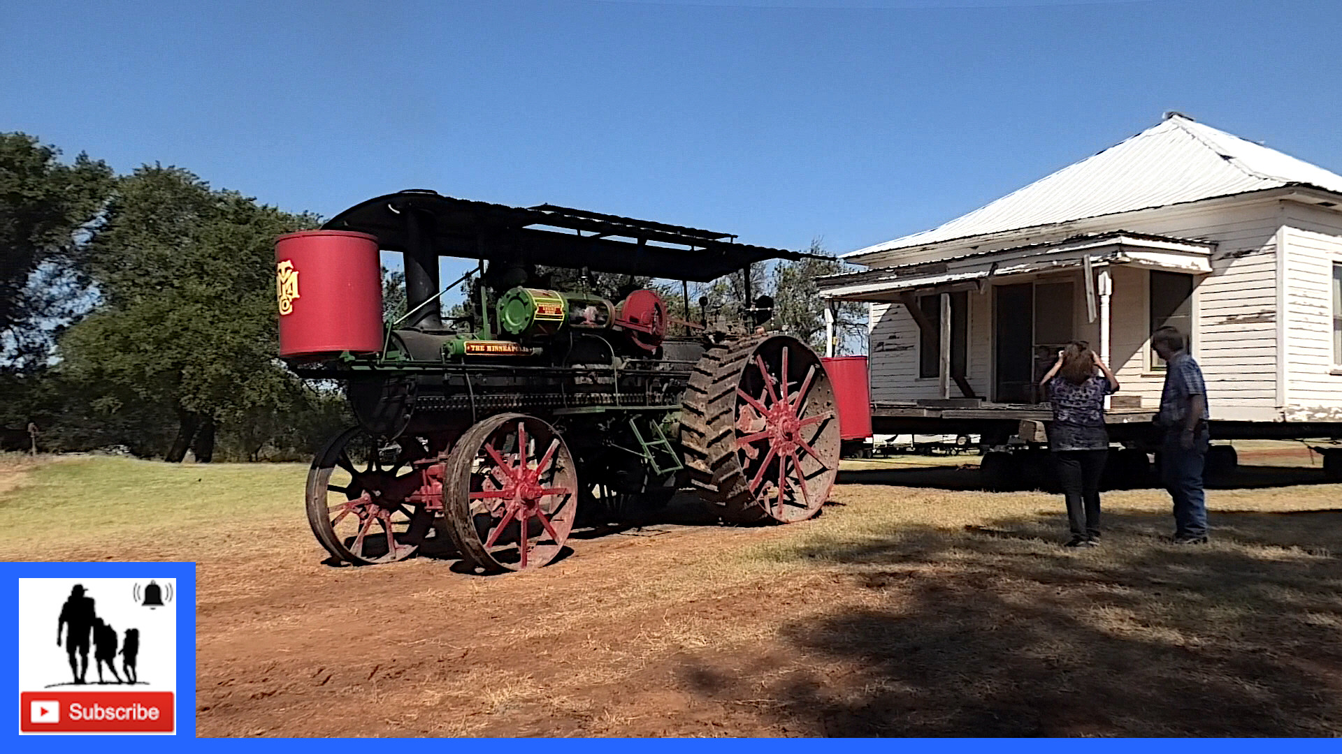 Steam Engine Pulling House